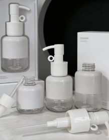 Lotion Bottle 100ml Bright White Durable PETG Plastic Cosmetic Bottles Shatter-Resistant Lotion Pump & Dropper Containers 888J