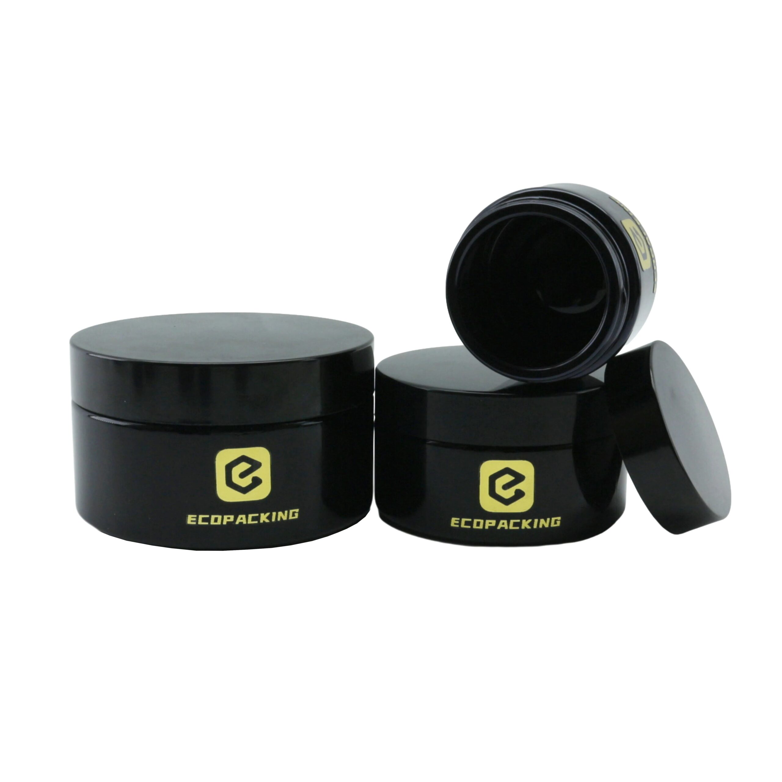 Cosmetic Jars 5ml 15ml 30ml 50ml 100ml 200ml Uv Black Glass Jar with Flat Lid