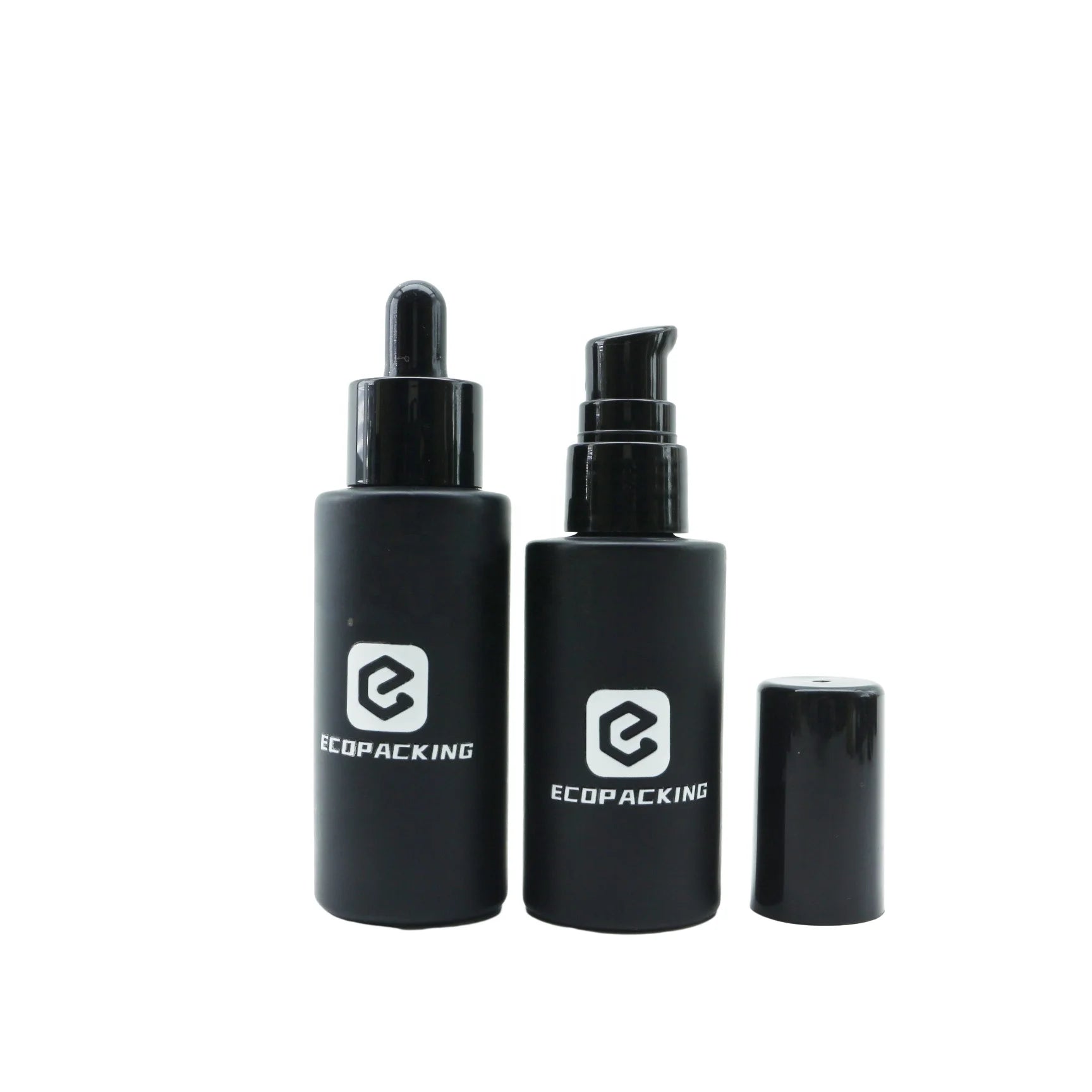 20ml 30ml 50ml 100ml 150ml 200ml Cosmetic Matte Black Glass Pump Bottle Bottle Lotion Hair Oil Package - 图片 6