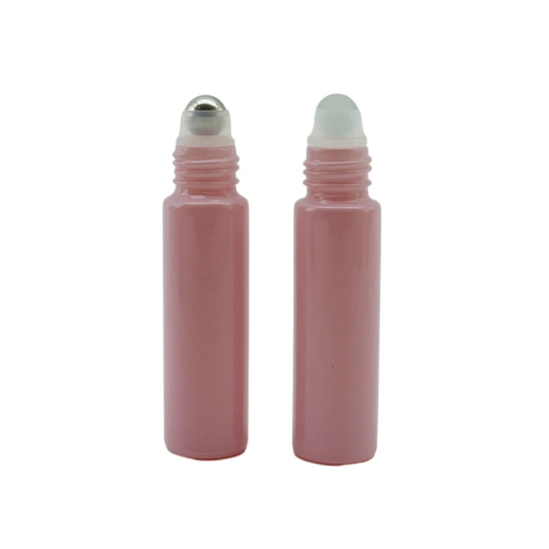 Stock Essential Oil Bottle 5ml 10ml 15ml clear Amber Black Frosted Glass Roll on Perfume Bottle with Steel Roller for Cosmetics - 图片 5
