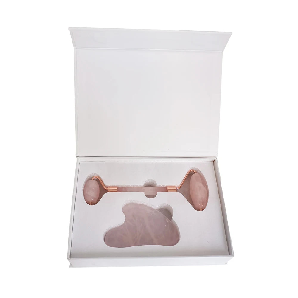 Natural Skin Care Anti Aging Jade Roller and Gua Sha Set Face Massage Anti Wrinkles Jade Roller - 图片 6