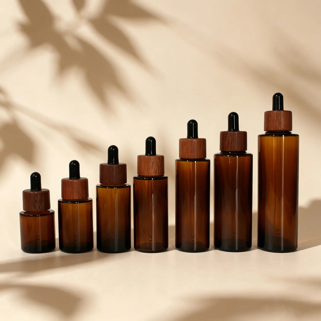 15ml 20ml 30ml Cylinder Glass Dropper Bottle Flat Shoulder Amber Glass Bottle Essential Oil Bottles - 图片 2