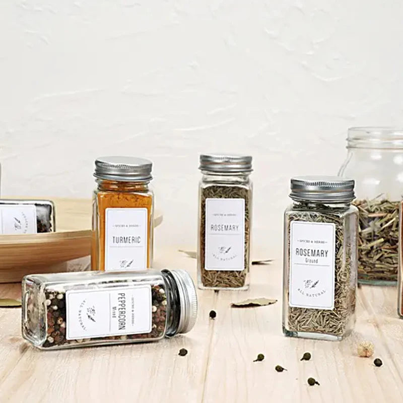 12pcs 24pcs OEM Empty Food Grade Spice Glass Jar Container with Lid for Kitchen Salt Shaker Bottle 4oz 120ml - 图片 4