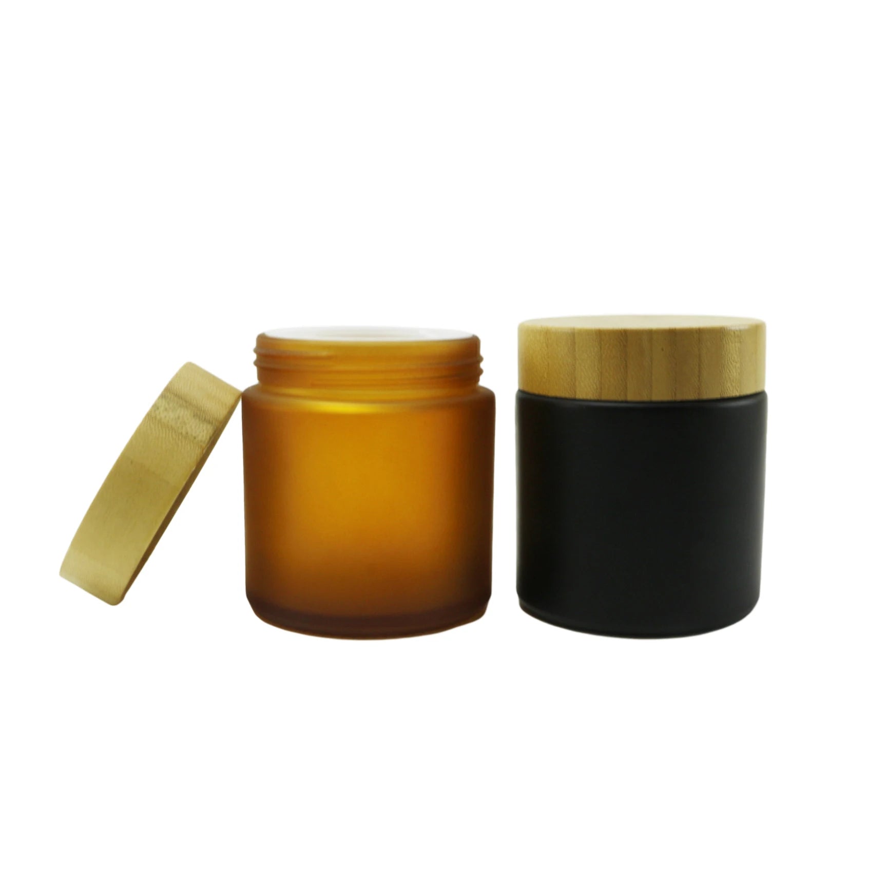 Wholesale Cream Jar 50ml 100ml 150ml Empty Cosmetic Glass Jar With Bamboo Lids - 图片 2