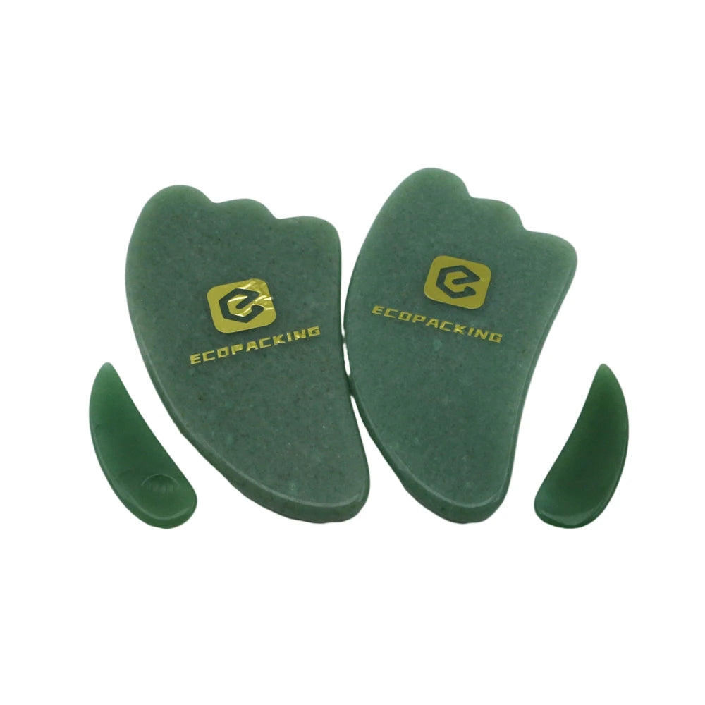 Best Selling Green Gua Sha Facial Body Massage Tools Wholesale Jade Scraping Board Rose Quartz Jade Gua Sha Stone Set - 图片 2