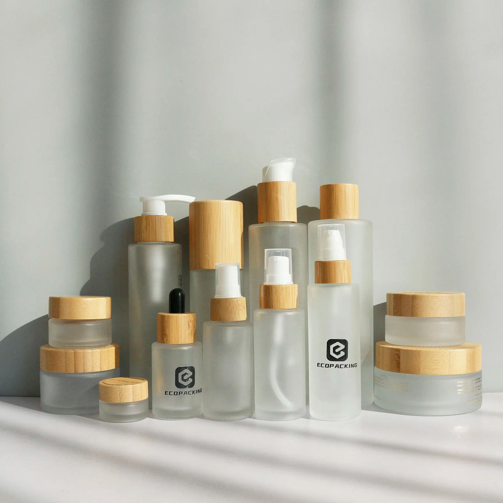 Custom Color 30ml 50ml 60ml 100ml 120ml Bamboo Cosmetic Packaging Lotion Pump Glass Spray Dropper Bottle with Wood Bamboo Lid - 图片 7