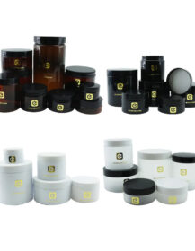 30ml 50ml 100ml 120ml 150ml 200ml 250ml Plastic Jar Black White Amber PET Cream Jars with Lids for Skincare Packaging F888