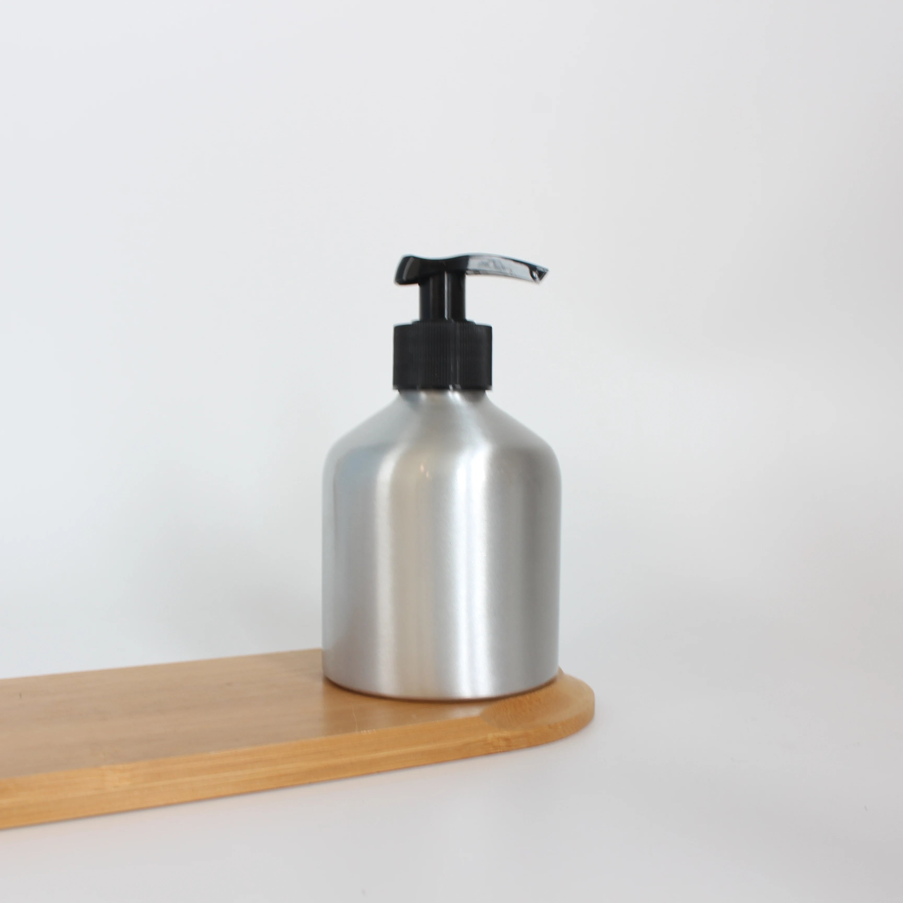 Cosmetic Metal Round Empty Aluminum Bottle with Lotion Pump for Skin Care Hair Care Shampoo Packaging - 图片 5
