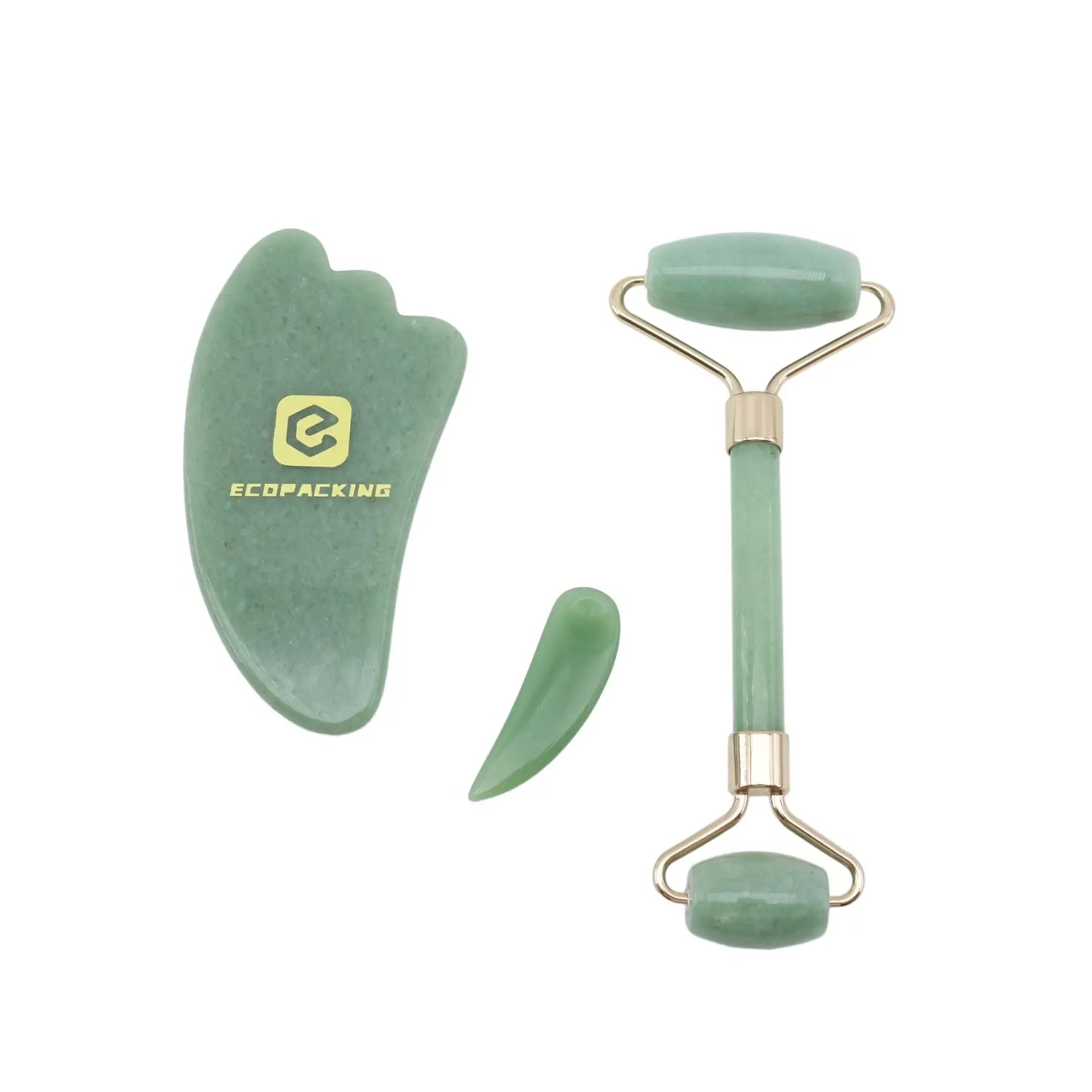 Rose Quartz Face Roller and Gua Sha Massager Kit Crystal Stone Guasha Facial Beauty Tool Custom Jade Roller and Gua Sha Set A888 - 图片 7