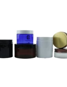 Empty Round Luxury Custom Pet Plastic Jar Cosmetics with Lid for Face Cream Body Scrub Butter Hair Wax Conditioner Packaging