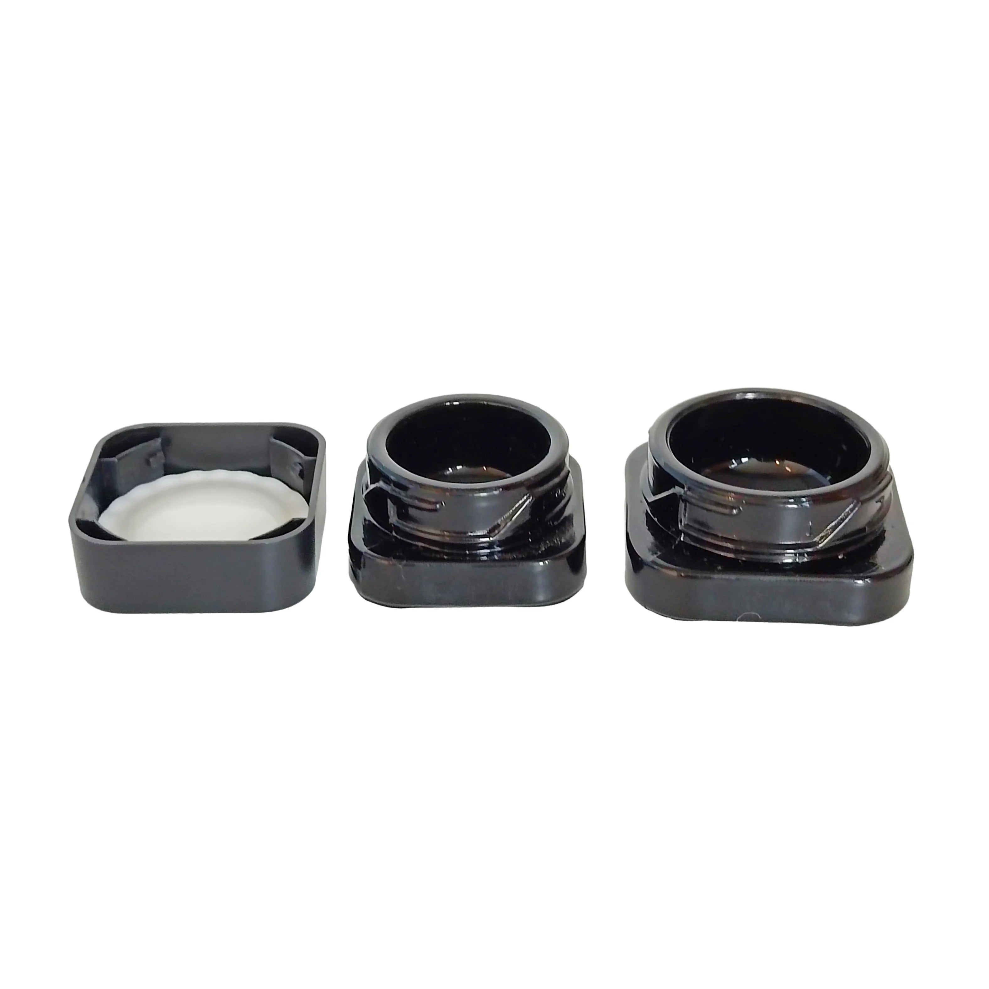 3ml 5ml 7ml 9ml White Black Porcelain Custom square Round Divider Two Compartment Concentrate Jars with CRC Lid - 图片 3