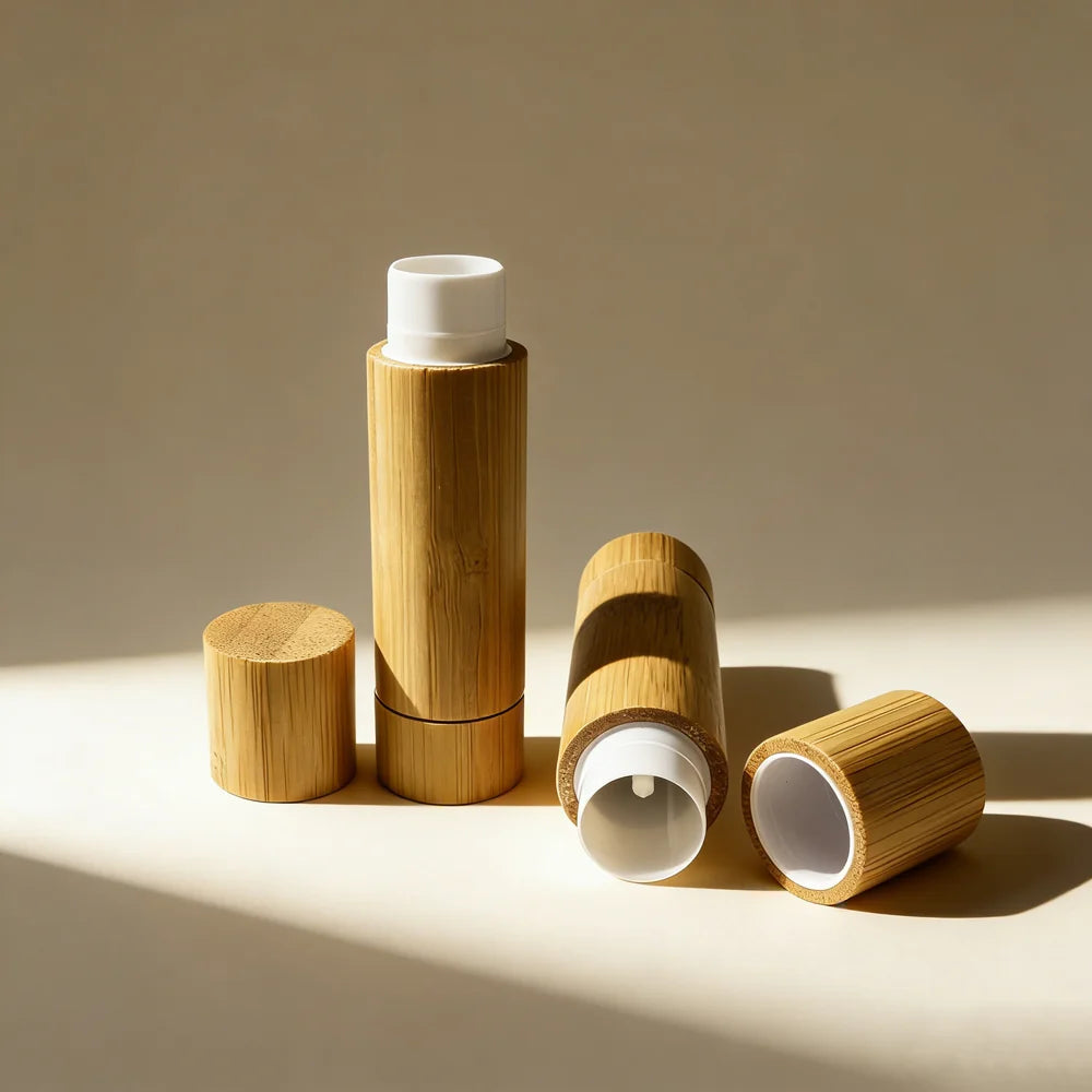 Eco Friendly Lipstick Tube Packaging 5g 5ml Natural Bamboo Tubes Empty Bamboo Lip Balm Container - 图片 3
