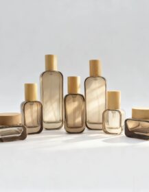 Luxury 30ml 100ml 120ml Flat Square Lotion Pump Spray Serum Oil Packaging Glass Bottle Set with Wood Lid Cosmetics Packaging