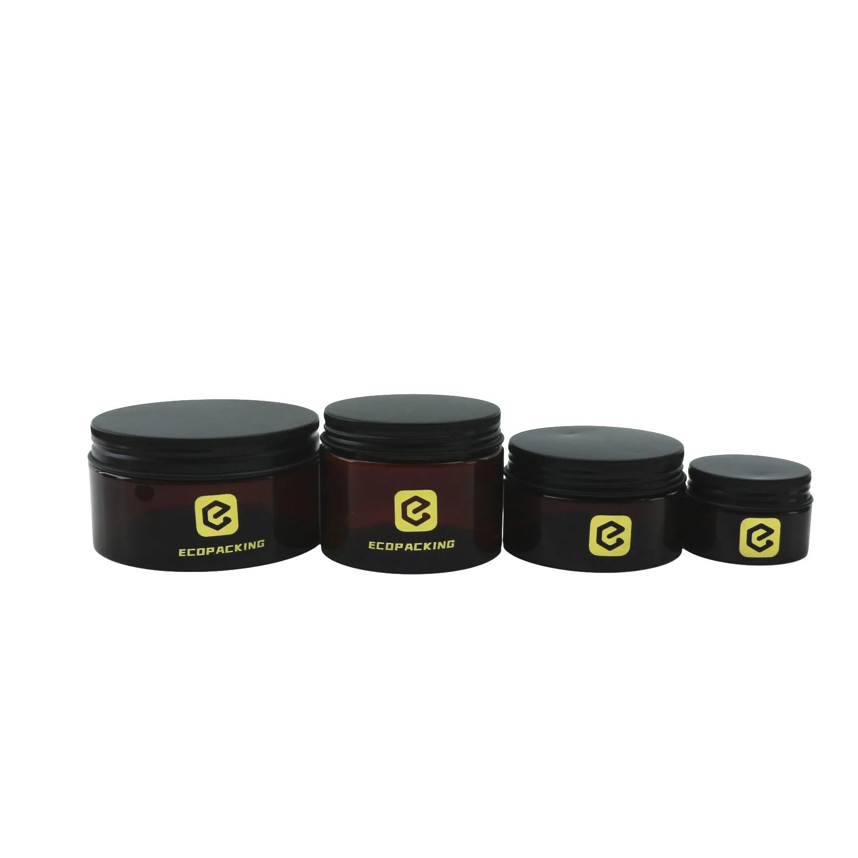 Empty Cream Jar 50ml 100ml 150ml 200ml 250ml Amber PET Plastic Cosmetic Jars With Screw Lid F888 - 图片 4