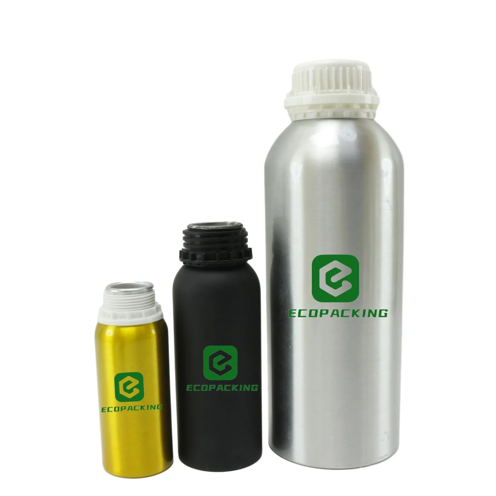 Hot Sale Aluminum Bottle 250 ml 500 ml 1000 ml 1 L Matte Black Empty Metal Aluminum Essential Oil Bottle with Tamper Evident Lid - 图片 6