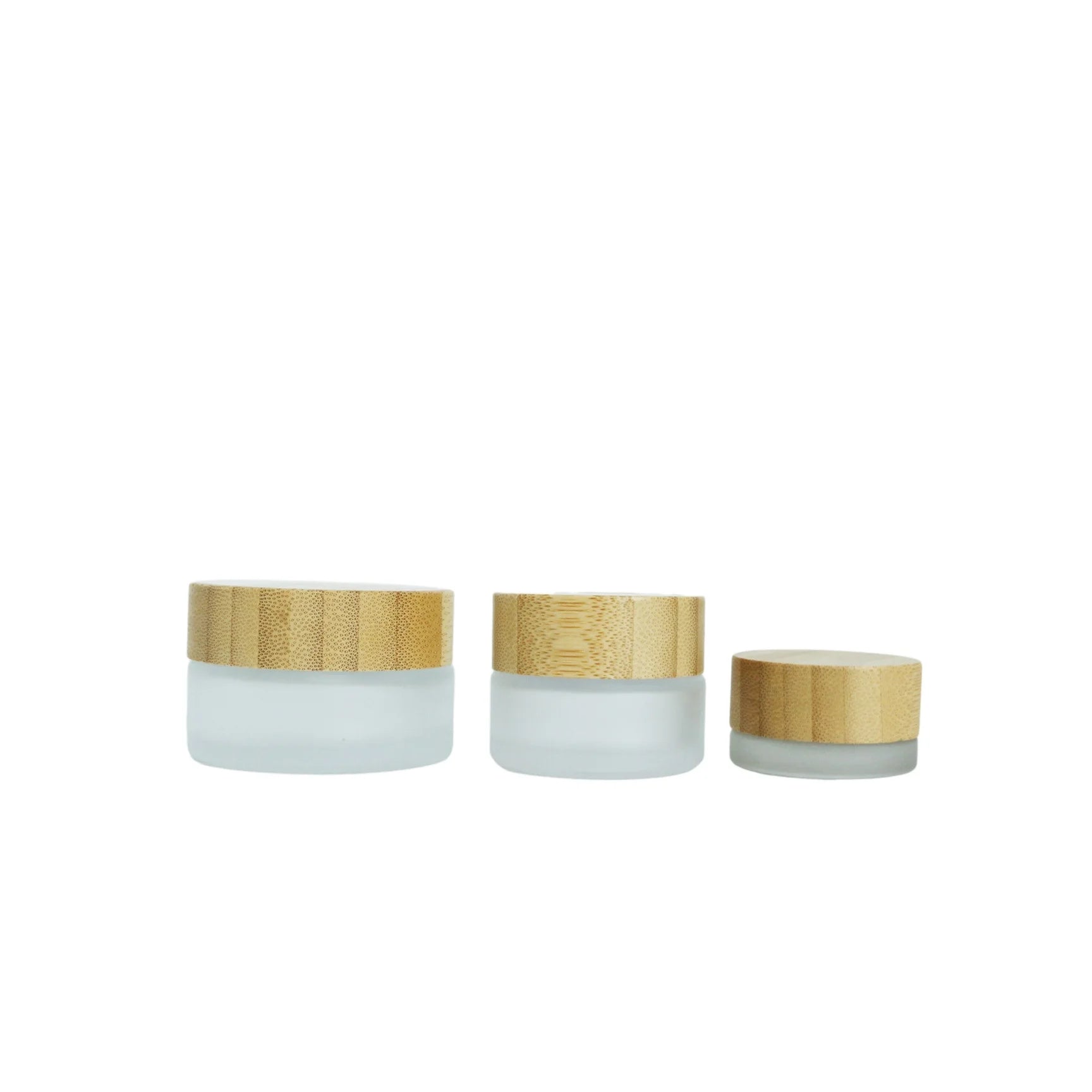 5g 10g 15g 30g 50g 100g 200g Empty Cosmetic Cream Frosted clear Glass Jar with Bamboo Lid for Skin Care Beard Balm Lip Stick - 图片 4