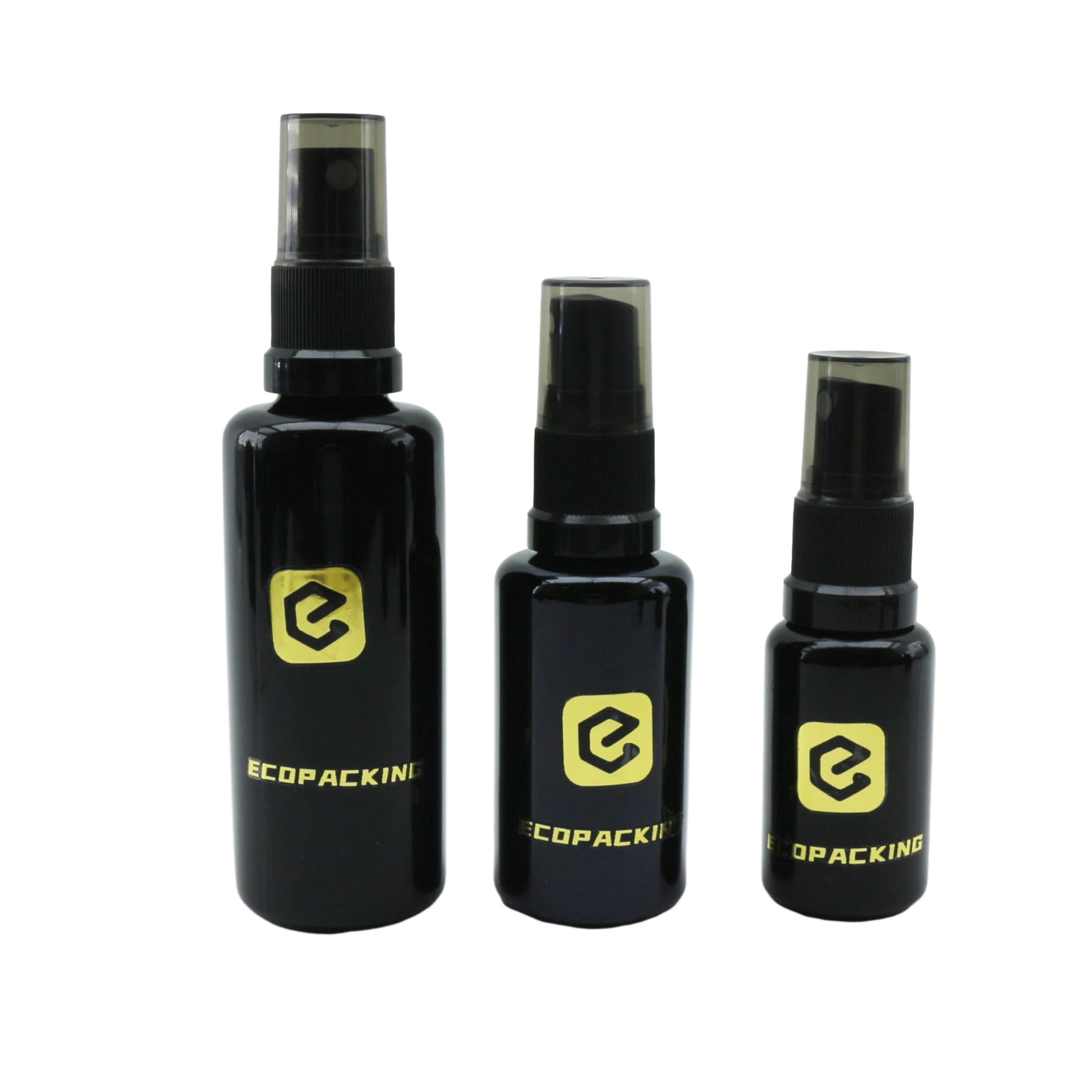 UV protection Black Dark Violet Glass Essential Oil Bottles Glass Fine Mist Spray Pump Bottle - 图片 3