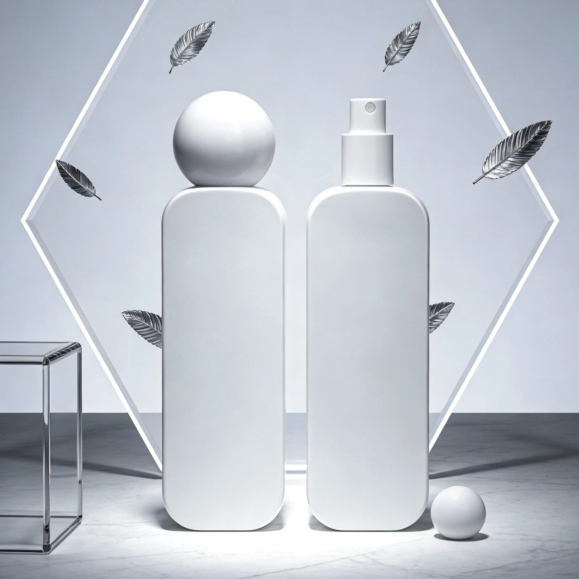 High Quality Refillable White Square Glass Perfume Bottle 100ml Empty Spray Bottle for Lid for Screen Printing Face Cream - 图片 3