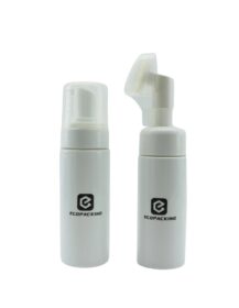 Empty Custom Foaming Pump Facial Foam Cleanser Face Brush Bottle 80ml 100ml 120ml 150ml 200ml Silicone Brush
