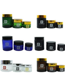 Wholesale Cosmetic 5g 10g 15g 20g 30g 50g 60g 100g clear Green Blue Black Amber Frosted Eye Face Body Cream Glass Jar with Lid