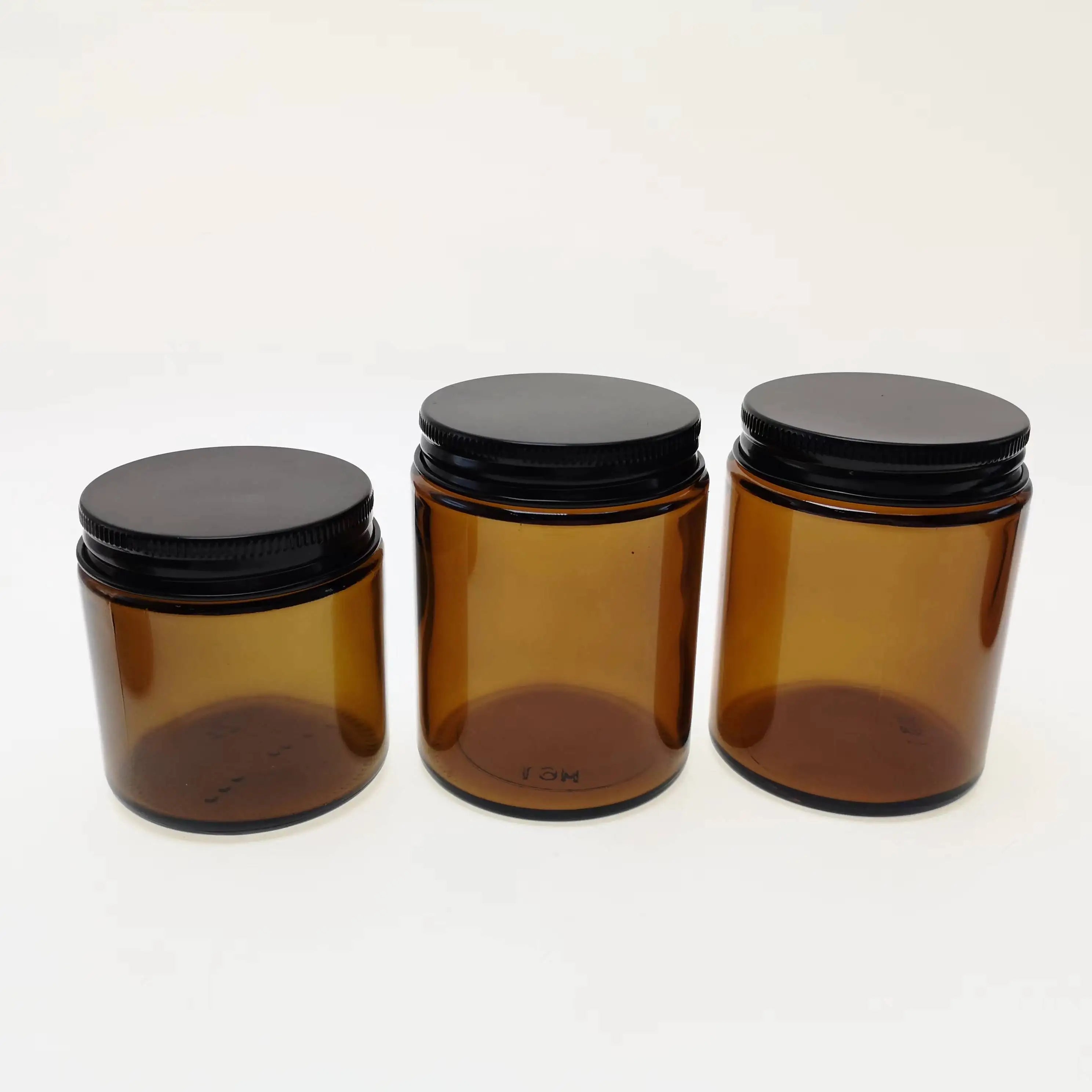 Wholesale Luxury Empty 3Oz 8Oz 500Ml 100Ml 250Ml Storage Clear Amber Jar Glass Candle Jar Manufacturer for Candle With Metal Lid - 图片 6