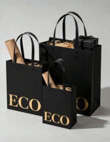 Cosmetics Clothes Packaging Paper Bag Personalized Matt Black Luxury Custom Paper Shopping Bags Embossing Process