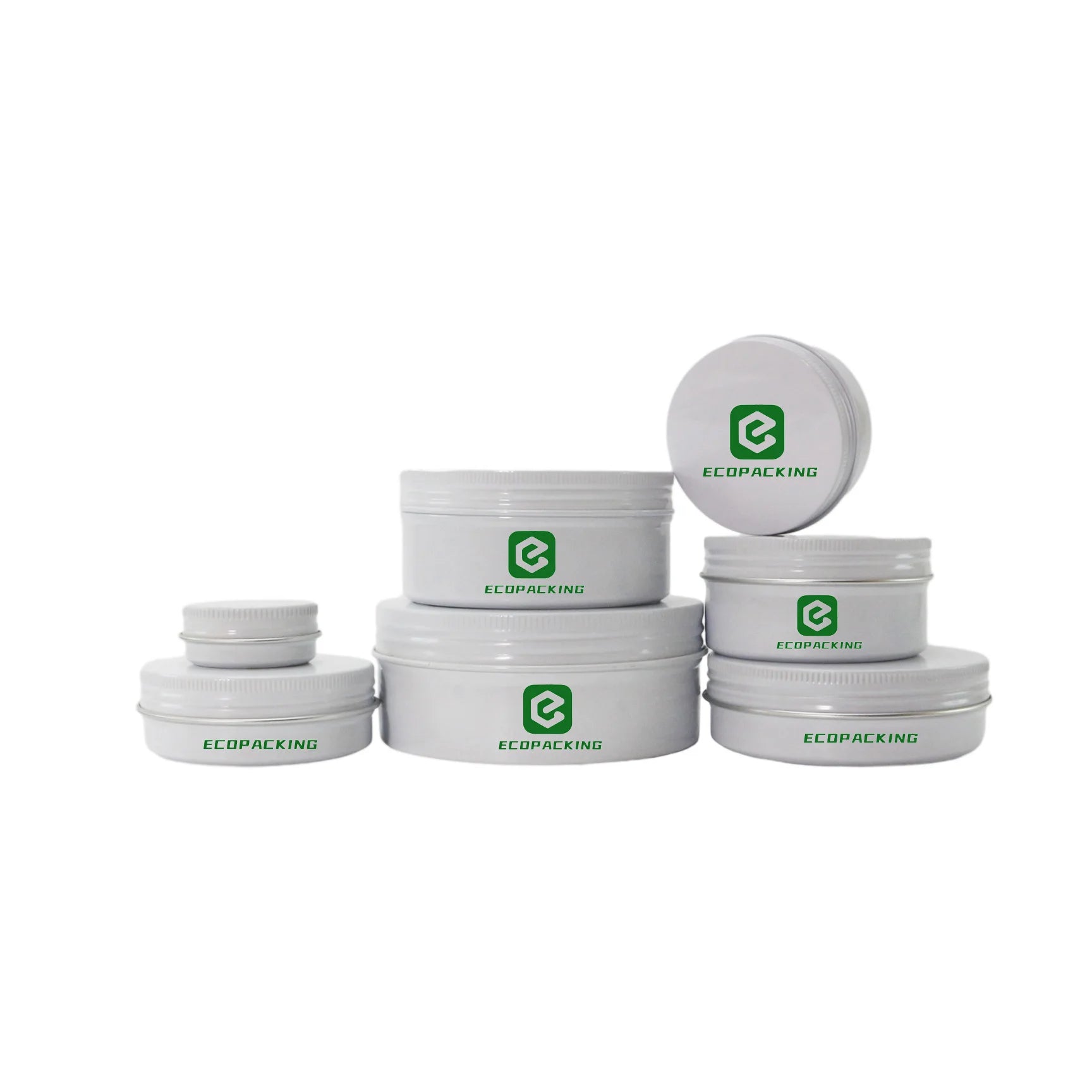 10g 15g 30g 50g 60g 80g 100g White Screw Top Metal Containers Aluminum Jar Tin Can with Lids - 图片 2