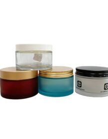 50ml 100ml 120ml 150ml 200ml 500ml Glass Clear Cosmetic Cream Jars Glass Body Scrub Container With Aluminum Lid