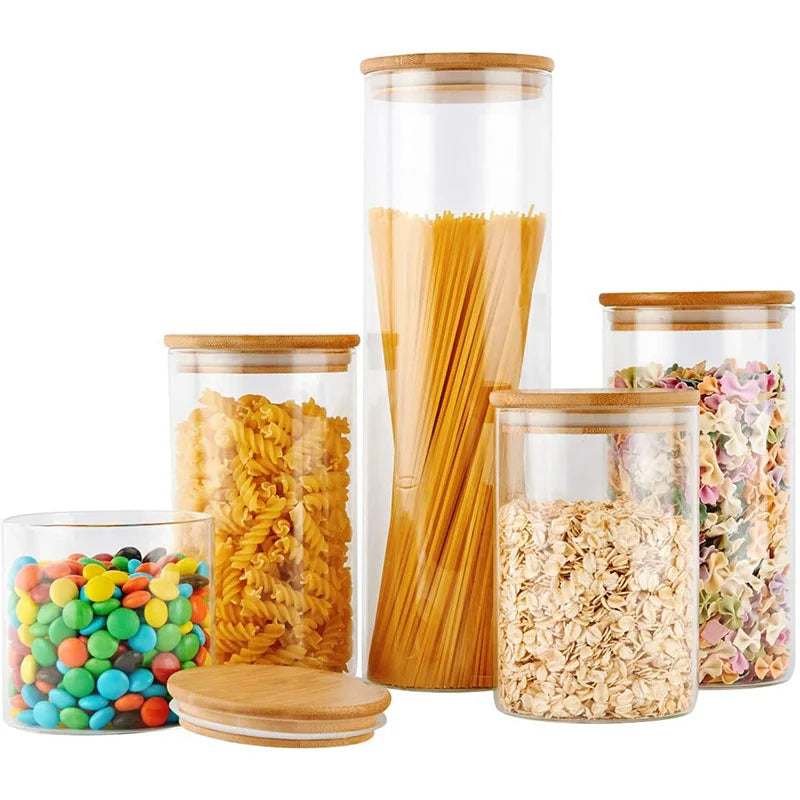 Kitchen Glass Storage Jar Set 6.5cm Diameter Cookie Candy Honey Food Glass Storage Jar - 图片 4