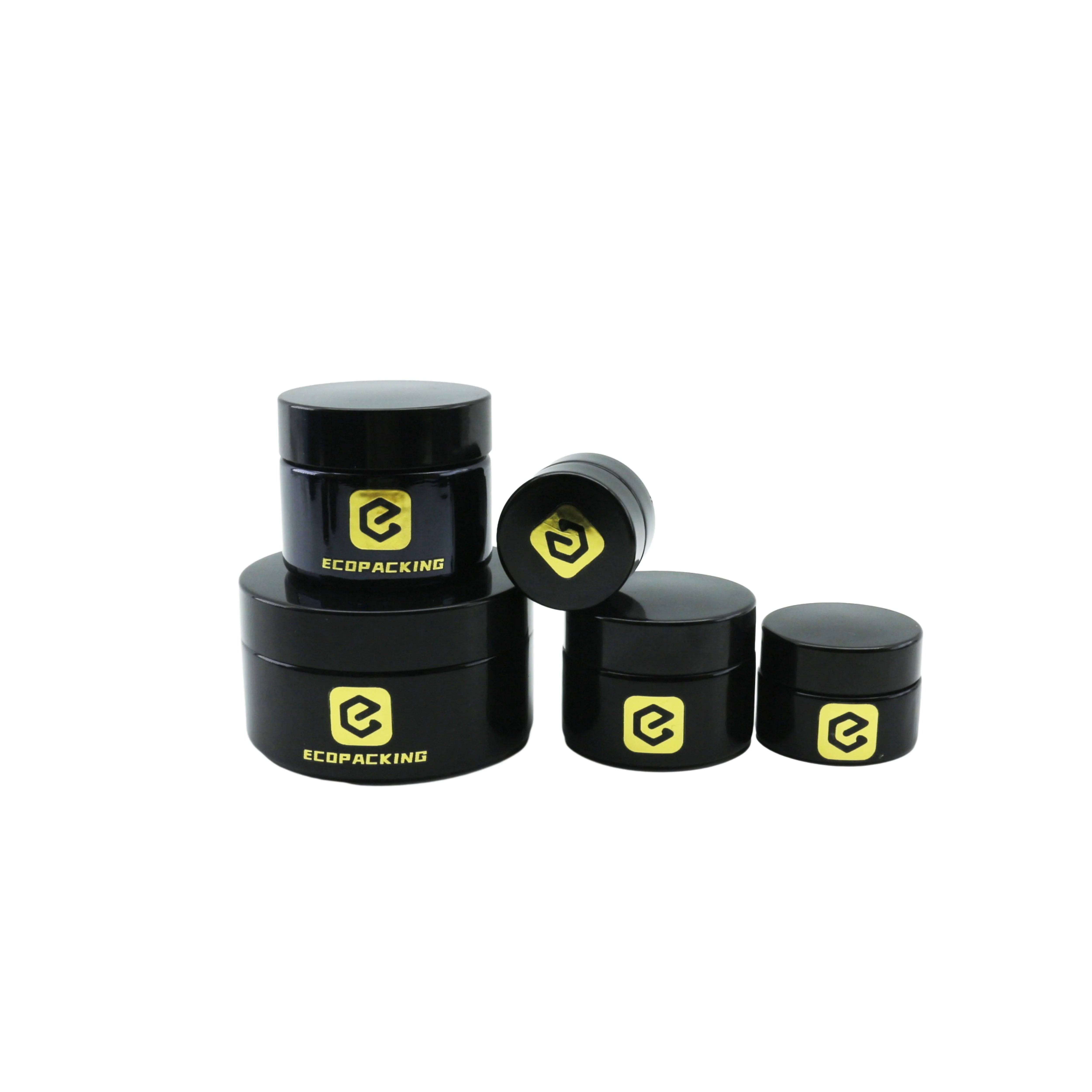 Super Cheap 5g 15g 20g 30g 50g 100g 200g 250g 500g 1000g UV Black Dark Violet Glass Jar with Lid B888 - 图片 4