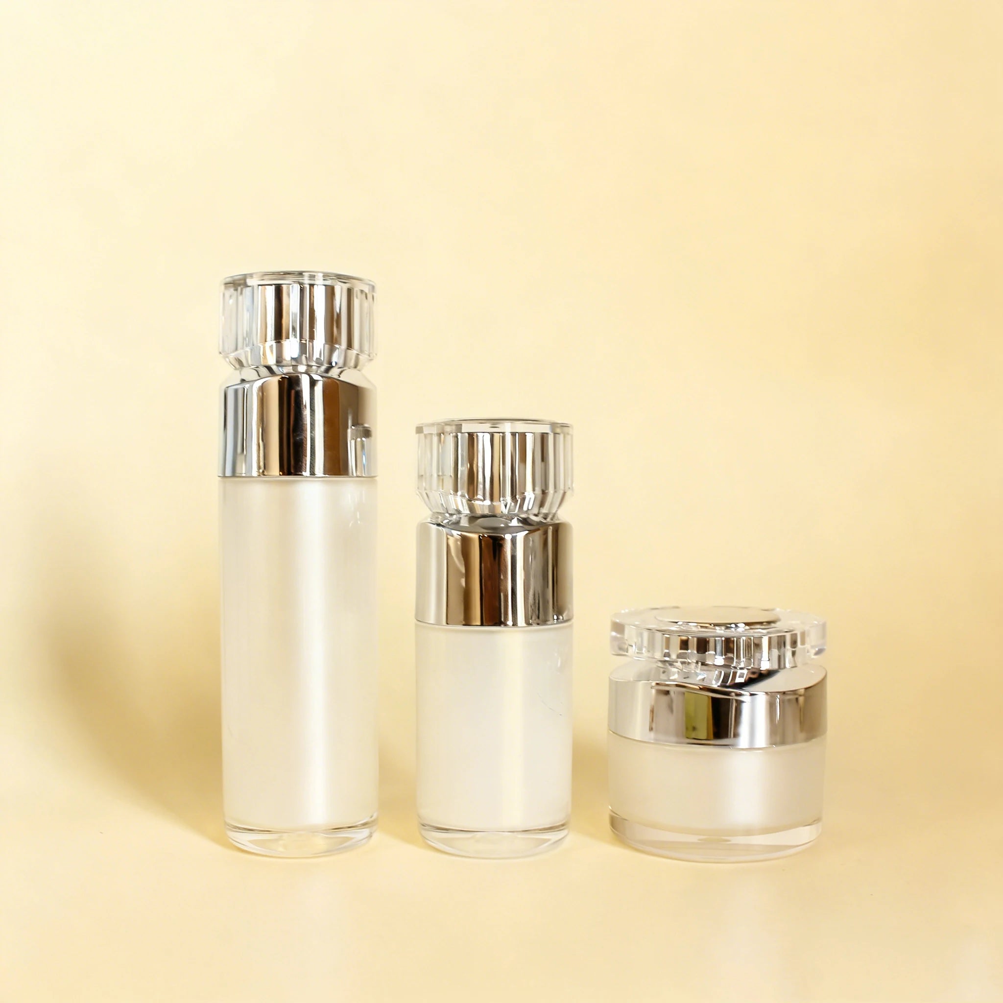 15ml 30ml 40ml 50ml 100ml Luxury Acrylic White Airless Pump Body Oil Bottle Packaging for Face Lotion Serum - 图片 3