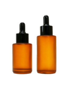 Frosted Amber Glass Cosmetic Essential Oil Bottle with Dropper for Face Oil Hair Skin Care Package 30ml 50ml