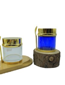 30g 50g 80g Gel Essence Face Cream Jars Bottom Scoop Glass Bottle with Screw Cap and Spoon for Skin Care Sub Packaging Balm