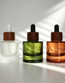 Luxury Custom Color Skincare Packaging 15ml 30ml 50ml Eye Hair Oil Wood Dropper Bottle with Pipette