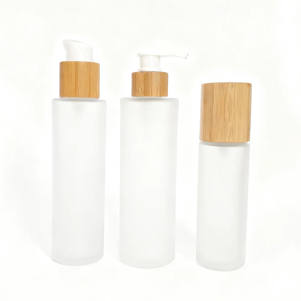 Wholesale 200ml 200 ml Matte Frosted Amber Brown Round Hand Body Amber Glass Spray Pump Lotion Bottle - 图片 4