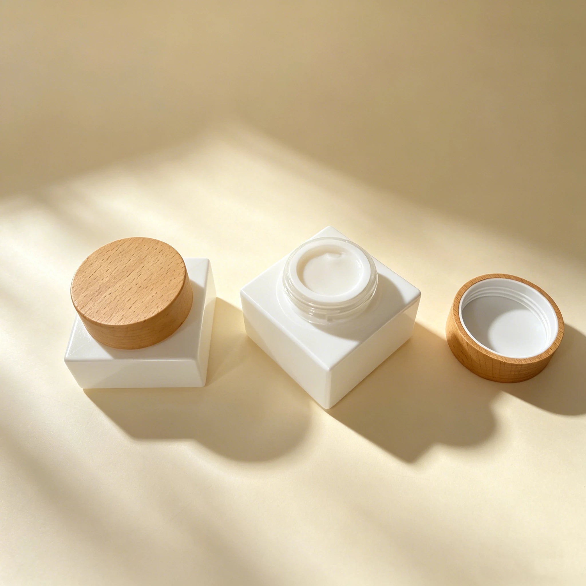 Luxury Empty square Glass Bottle with Wooden Lid for Oil Lotion Serum Packaging 20ml 30ml 50ml 100ml 120ml - 图片 5