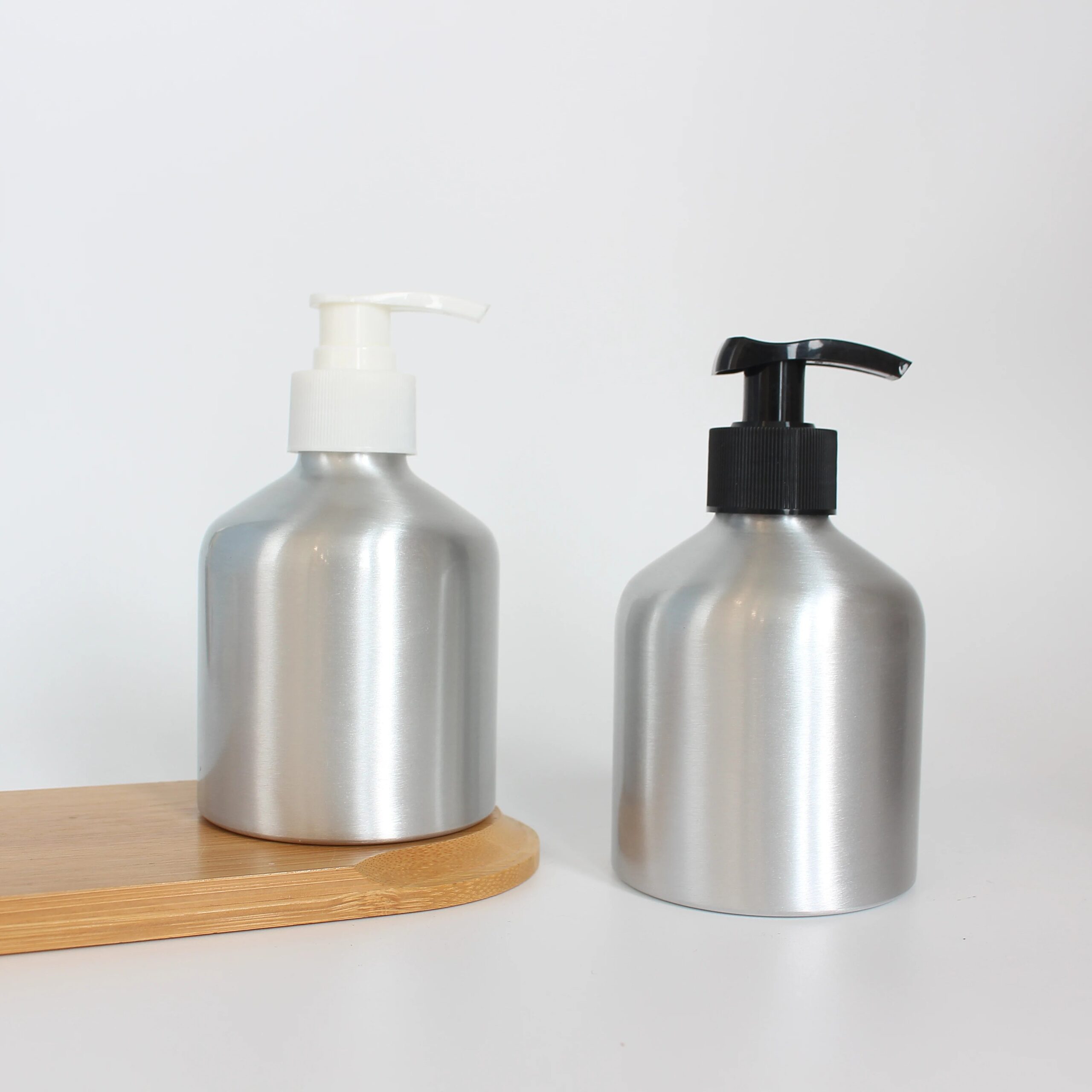 250ml 8oz Empty Shampoo Liquid Hand Soap Short Metal Aluminum Bottle with Pump for Cleanser Packaging in Stock B8888 - 图片 2
