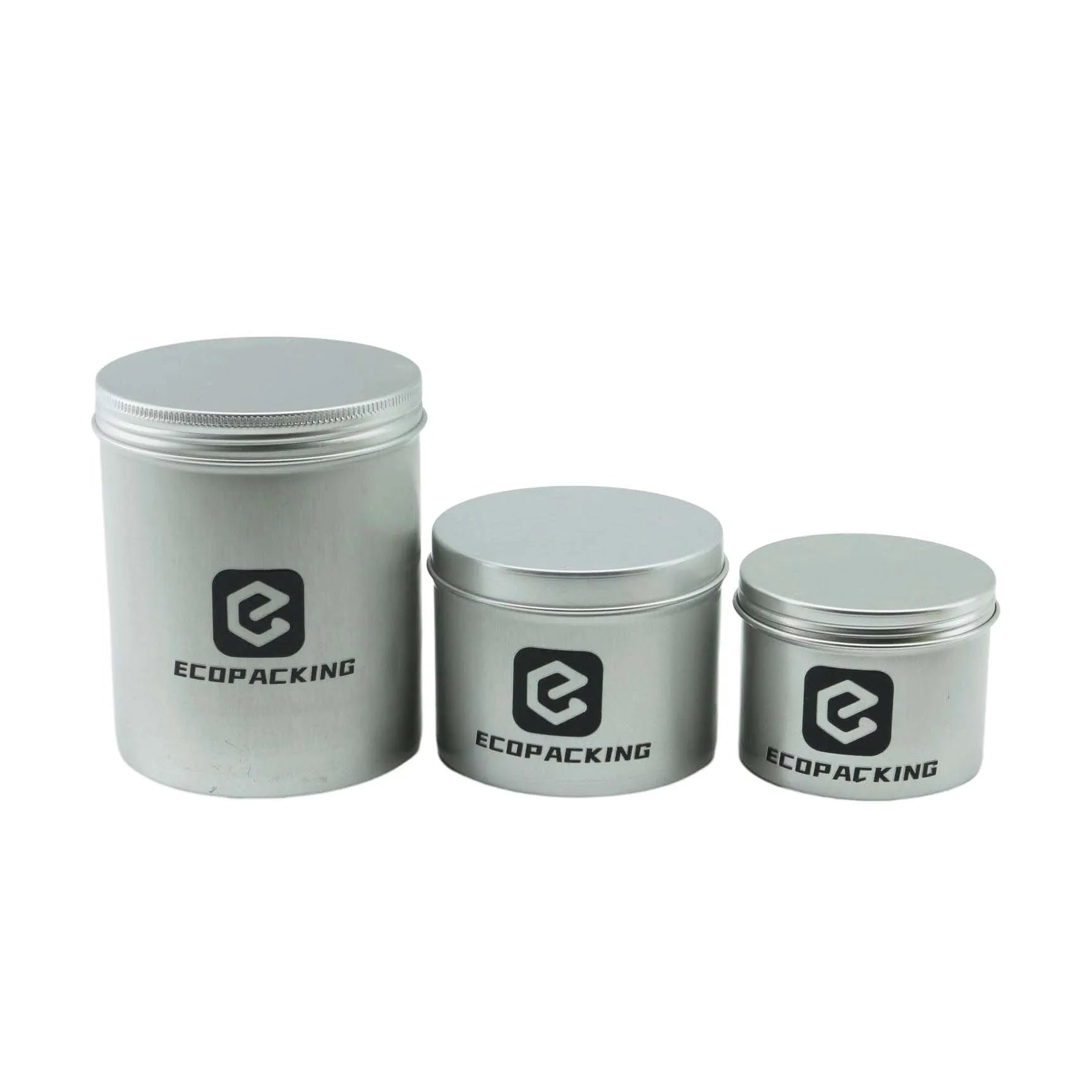 150g 180g 200g 250g 500g Silver Cosmetic Aluminium Tin Jar Container with Screw Cap Custom Color Custom Print - 图片 5