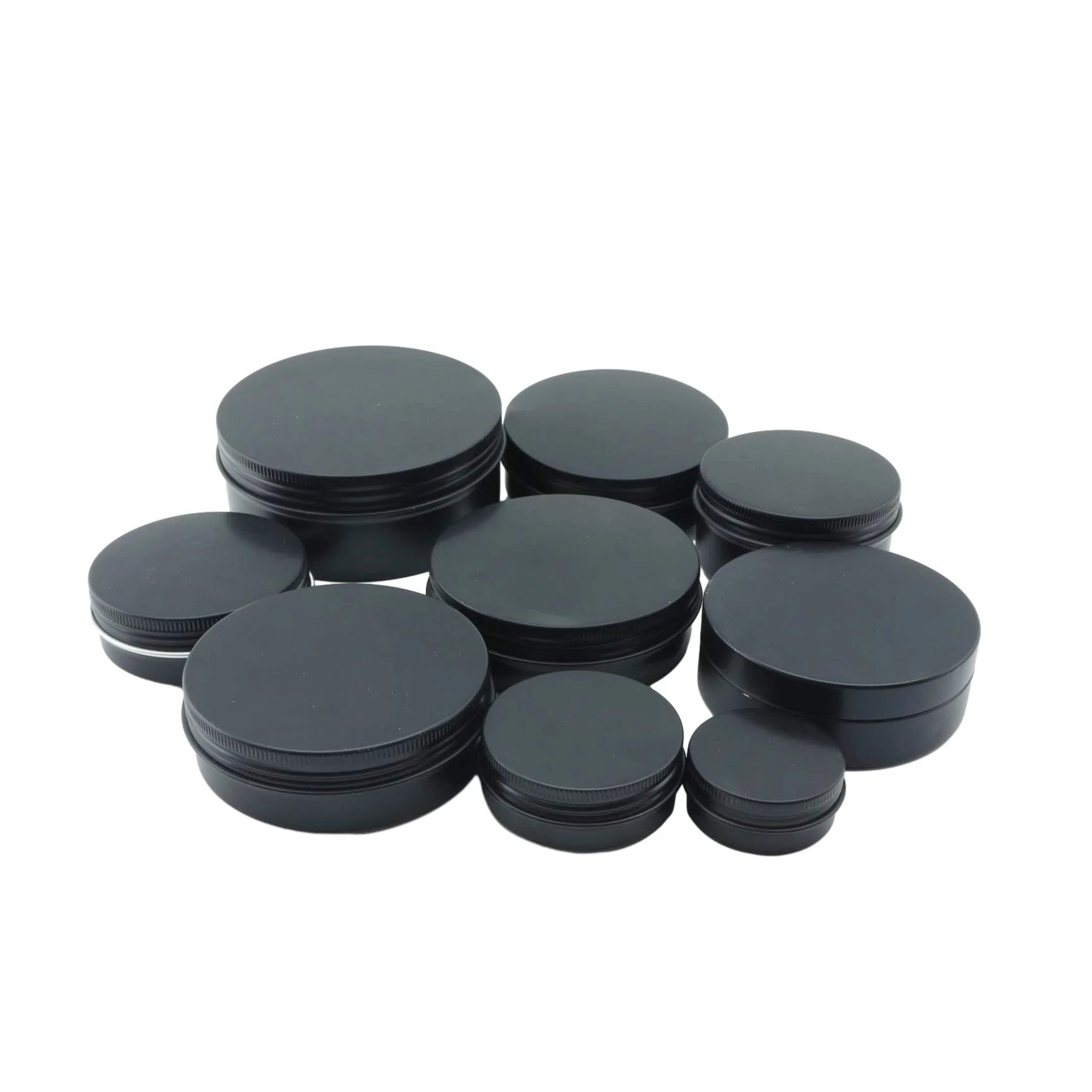 10g 50g 60g 100g 120g Custom Metal Black Aluminum Tin Box Can Jars for Candle Wax Shampoo Beard Oil Jar - 图片 6