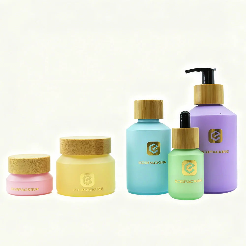 Cosmetic Slanted Shoulder Lotion Bottle 5/15/30/50/120ml Custom Color Set Glass Lotion Pump Bottle for Mascara - 图片 6