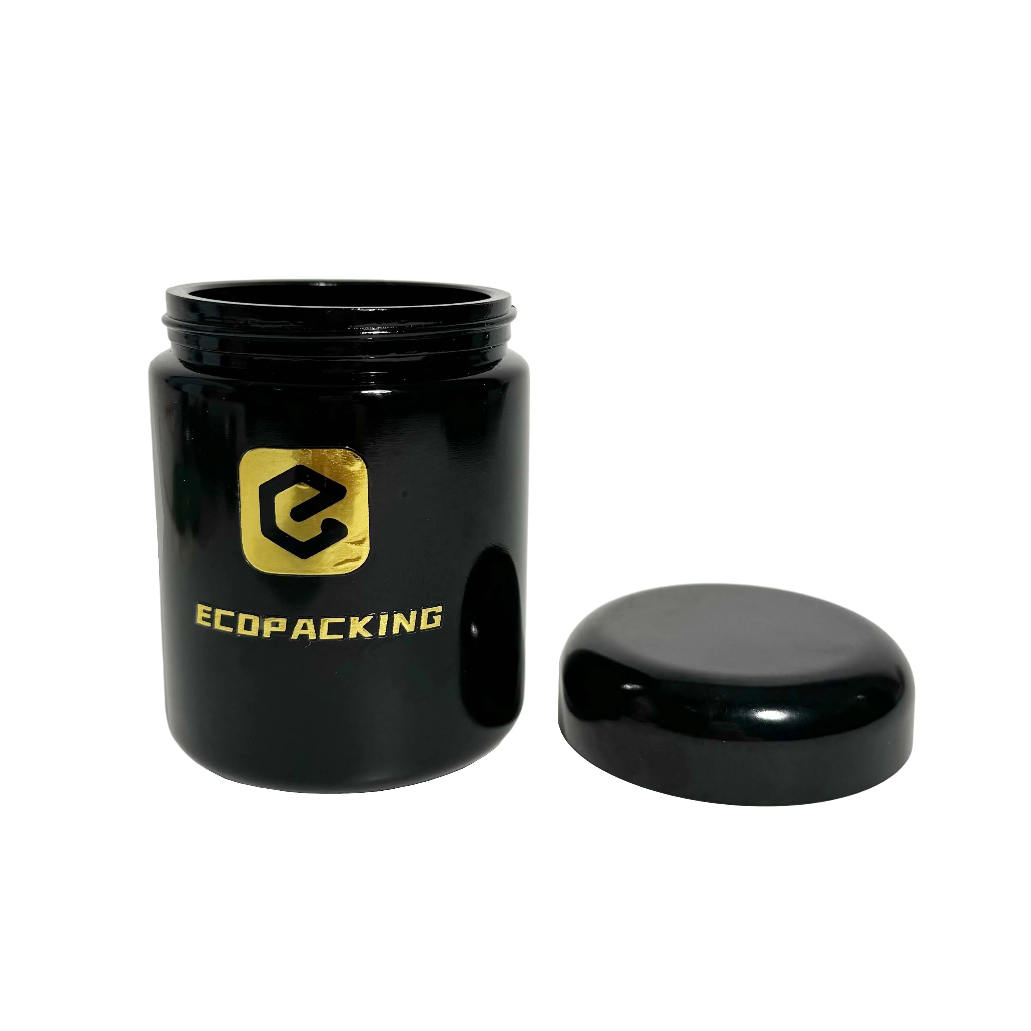 Luxury Black Cream Jars 5ml 15ml 30ml 50ml 100ml 200ml 250ml 500ml 1000ml Uv Cosmetic Glass Container Jar C888 - 图片 4
