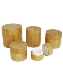 Eco-Friendly Wooden Bamboo Plastic Jar Bamboo Lid 10g 20g 30g 50g 100g Volumes for Essential Oils Lipstick Shampoo Perfume