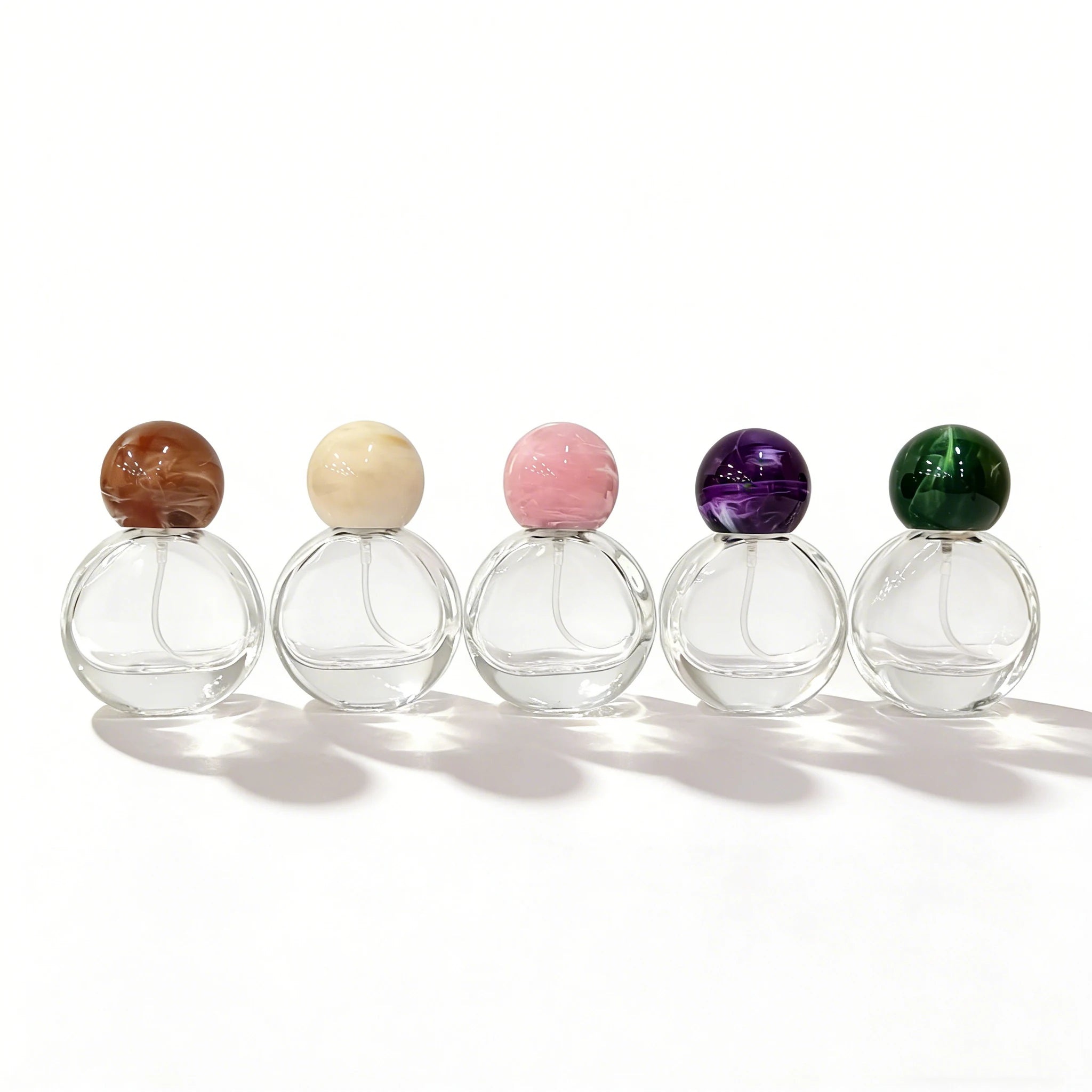 High Quality Transparent Empty Portable Perfume Atomizer 25ml Oval Shape Perfume Glass Bottles with Ball Cap - 图片 5