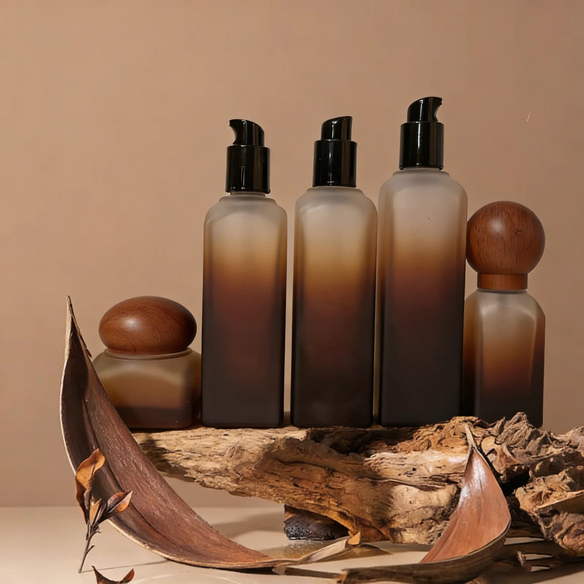 Wholesale Empty Cosmetic Glass Spray Bottles and 50g Jars Sets 100ml Skincare Packaging with Lotion Pump - 图片 6