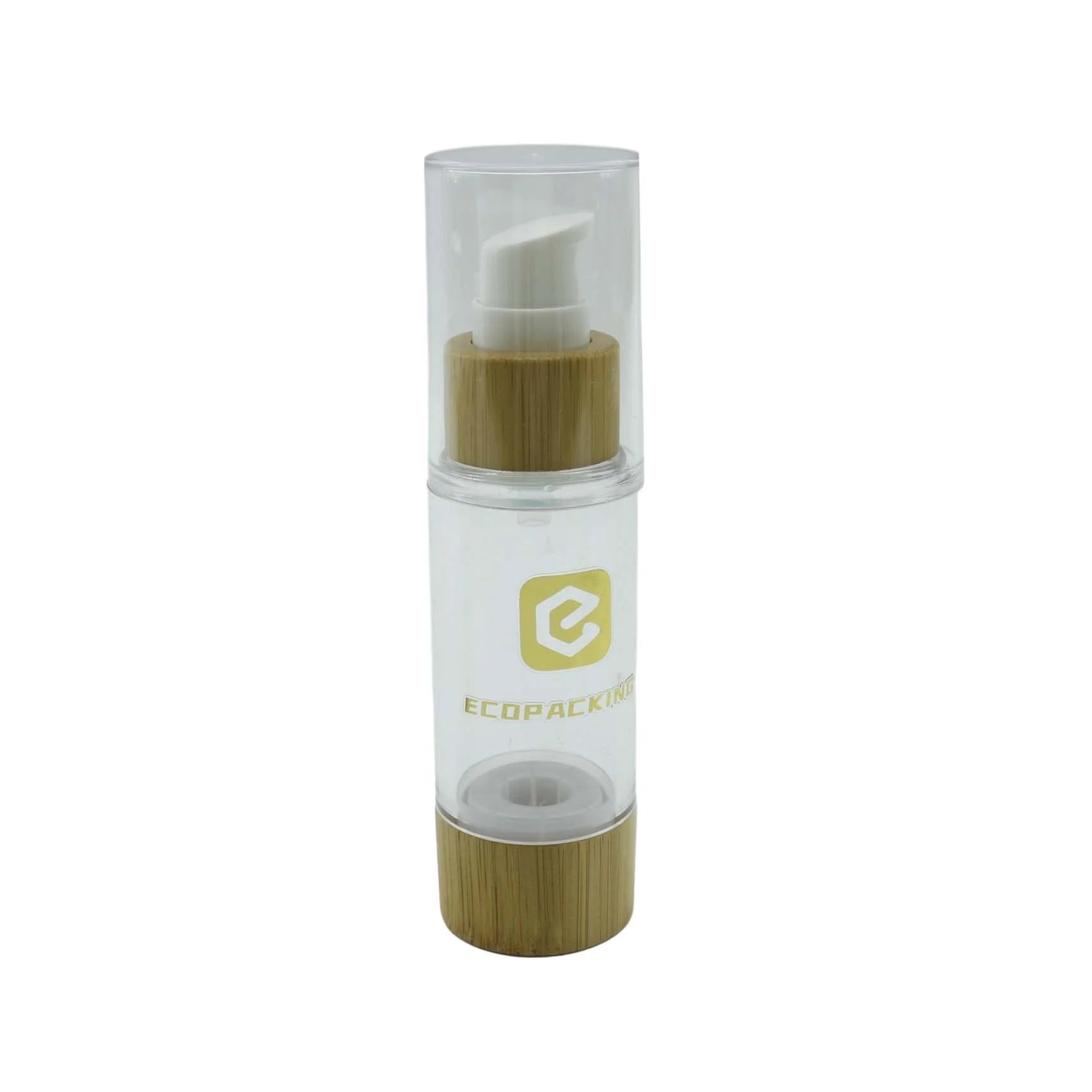 Wholesale Bamboo Cosmetic Packaging 15ml Refillable Plastic Bamboo Airless Lotion Pump Bottle - 图片 3