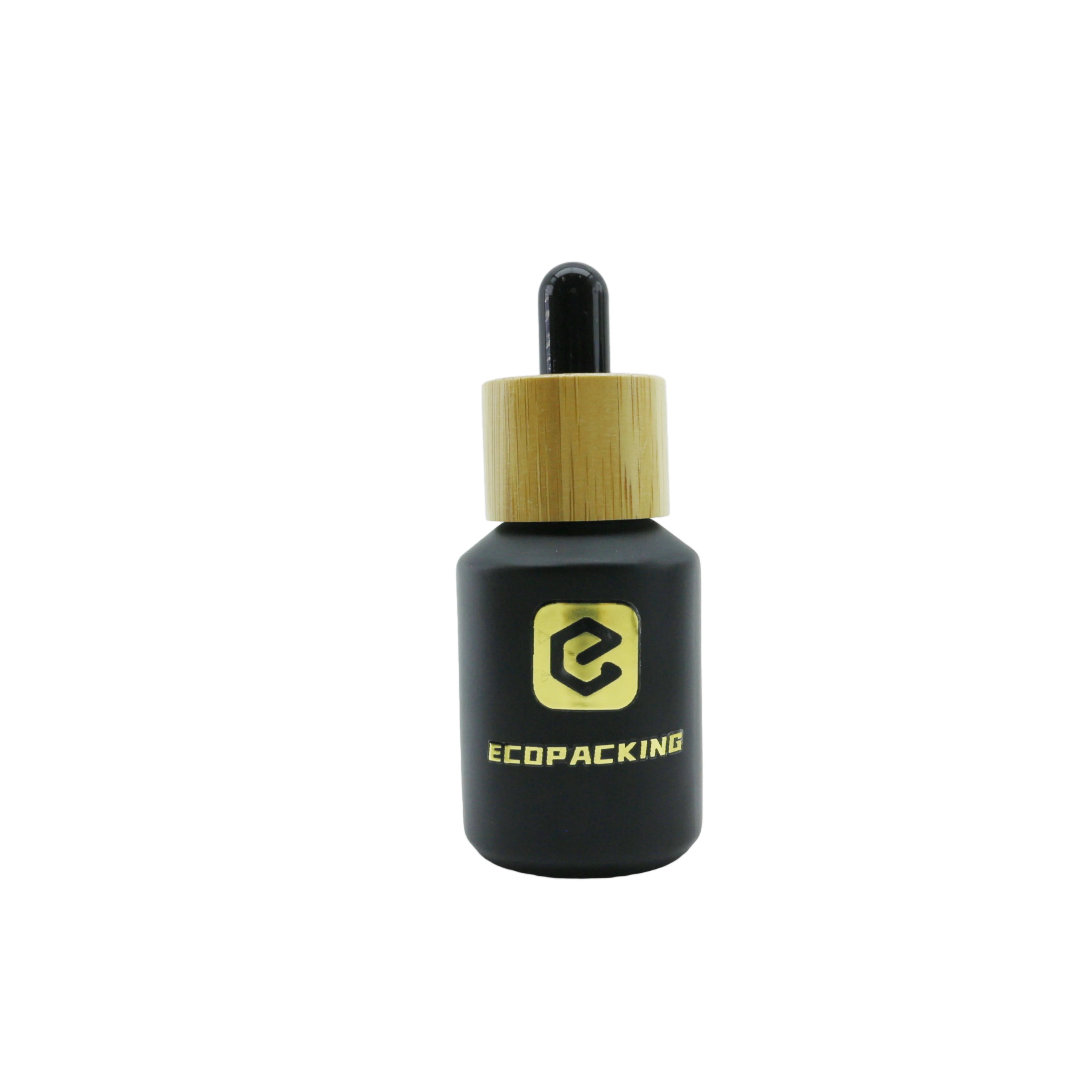Shiny Black Glass Bottle 60 ml Glass Cosmetic Bottle 2 oz Cream Bottle with Plastic Black Pump Switch Pump External Spring Pump - 图片 3