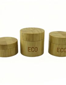 Luxury Bamboo Cream Jars 30g-250g (1oz-8oz) with Bamboo Lid for Face Cream Eye Cream & Skin Care (Custom Print)