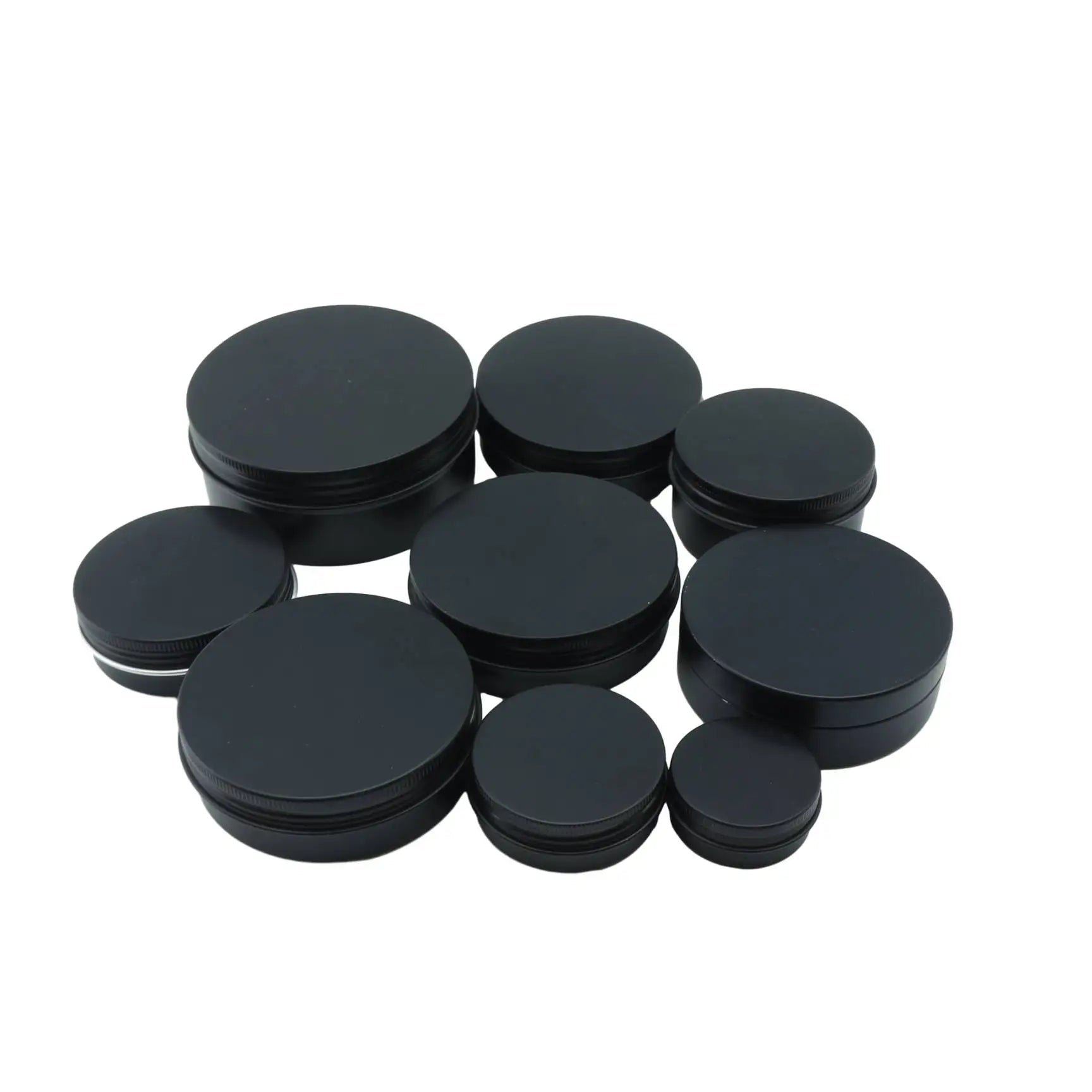 5g 15g 30g 50g 60g 80g Matte Black Custom Round Cosmetic/candle/candy Metal Tins Round Aluminium Tin Boxes/containers/jars