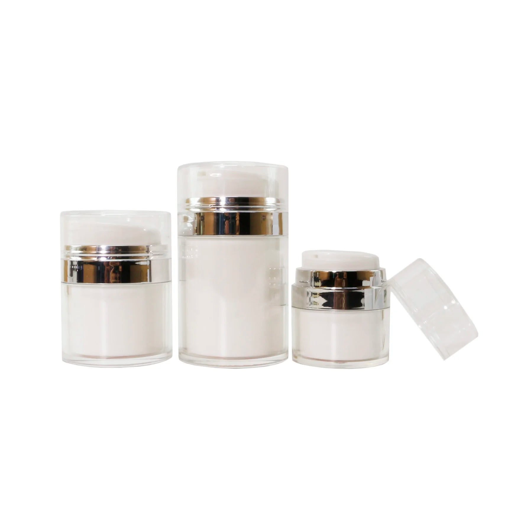Custom Empty 15ml 30ml 50ml 100ml Press Airless Cosmetic Facial Packaging Plastic Airless Pump Cream Jar - 图片 5