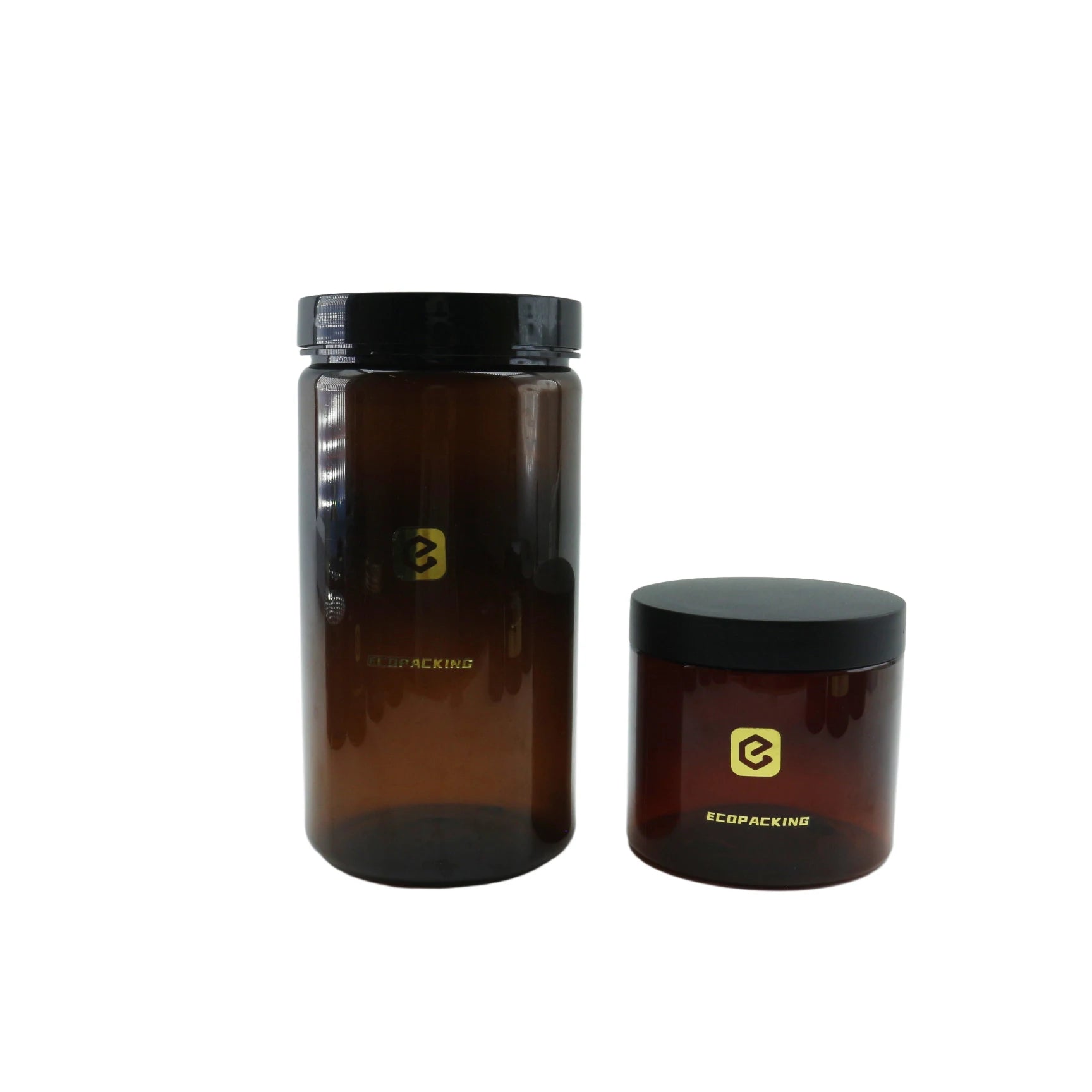 30ml 50ml 60ml 80ml 100ml 120ml 150ml 200ml 250ml 300ml 500ml 1000ml Food Grade Amber Brown Plastic Pet Jar with Lid - 图片 2